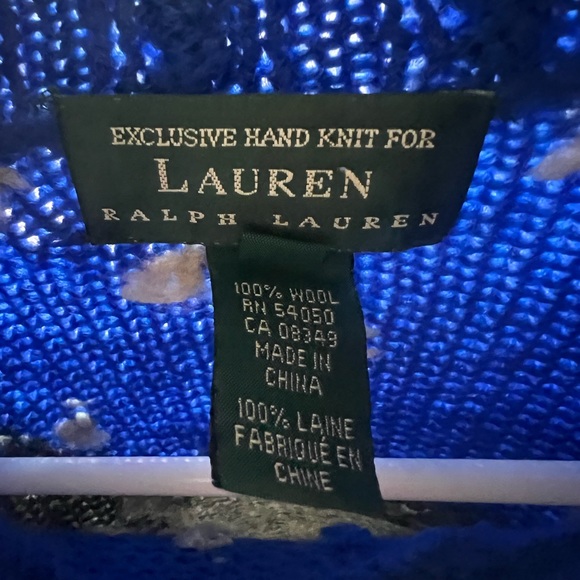 Lauren Ralph Lauren Blue and Gray Ski Sweater - Picture 4 of 5